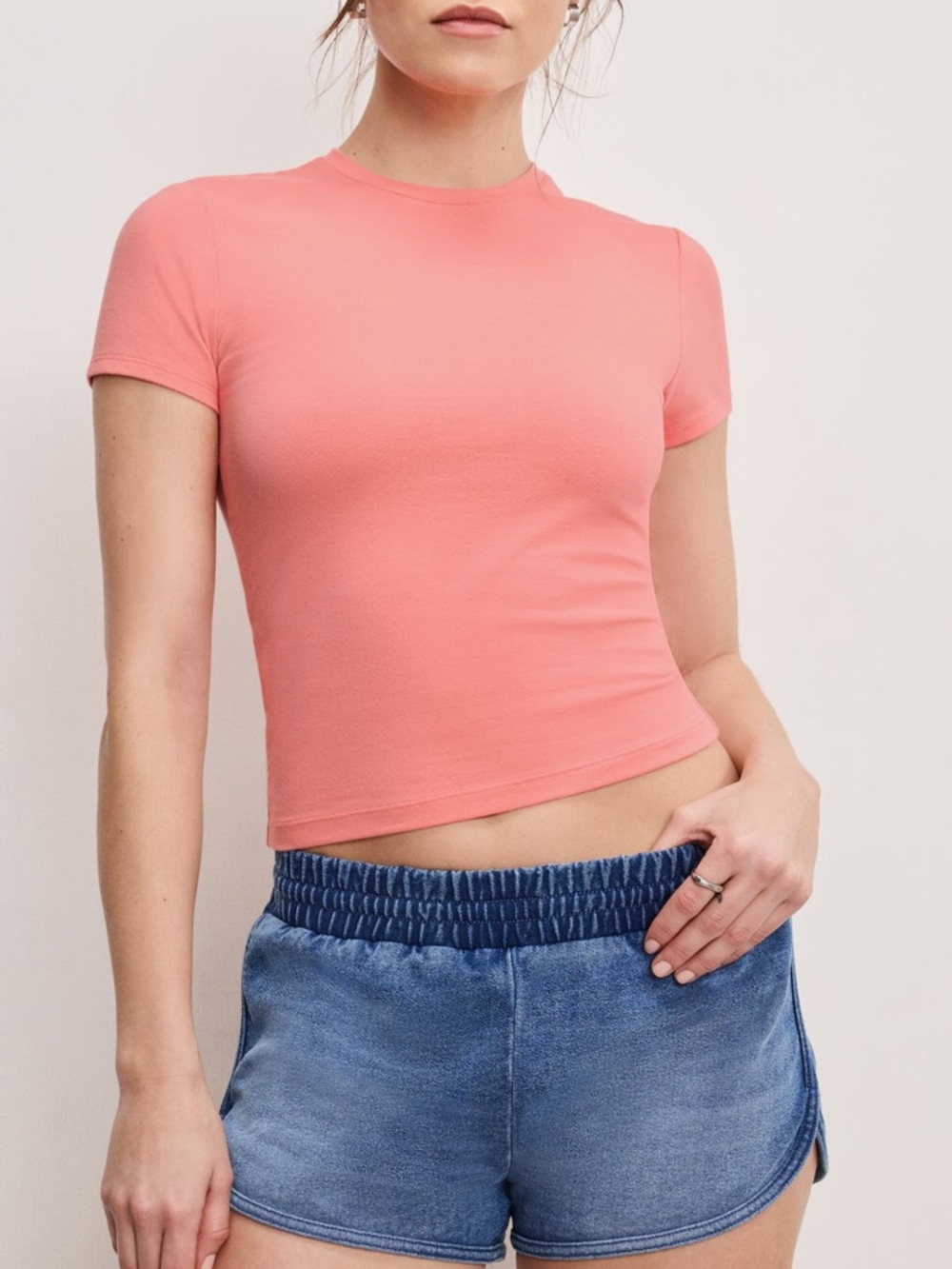 NWT - Good American Super Stretch Baby Tee